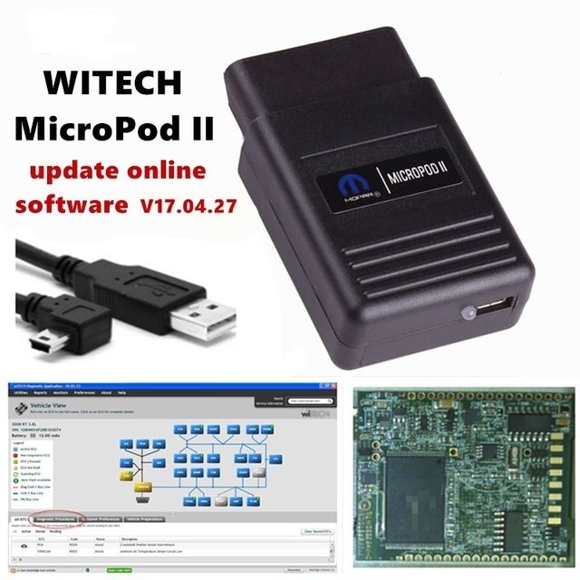 New Chrysler Witech Micropod Ii Vci With V17 04 27 -4