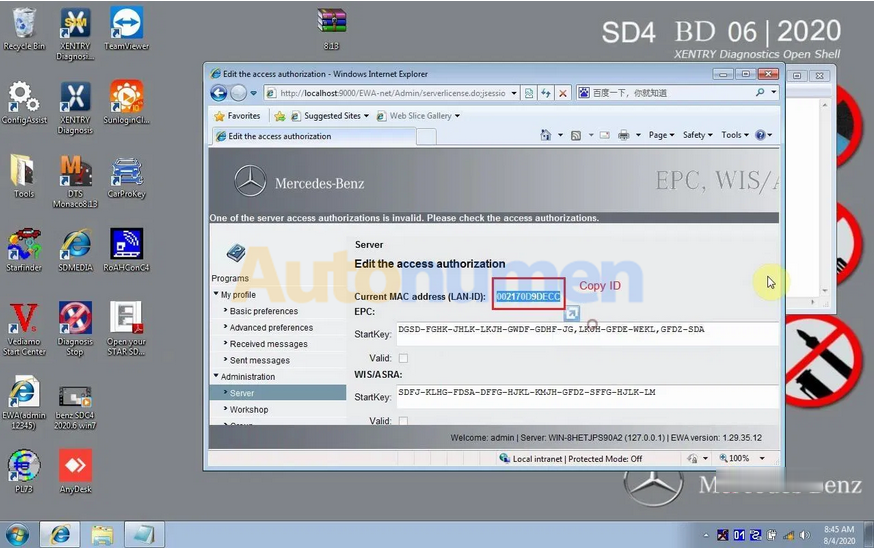 How to activate 2020.09 Star diagnostic Xentry, DTS & EPCWIS-13