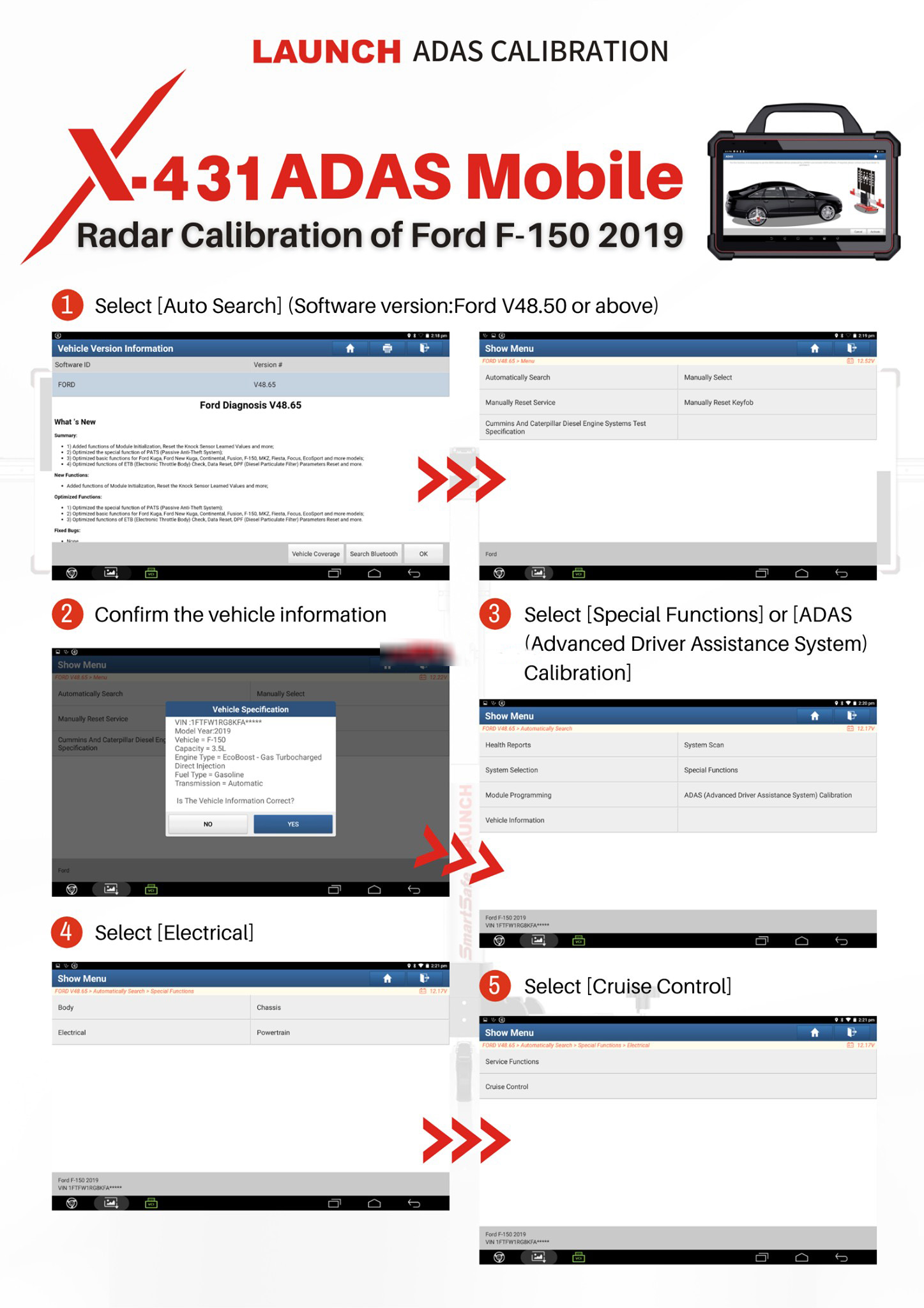 Ford-F-150-2019-Radar-Calibration-via-Launch-X-431-PAD-VII-1