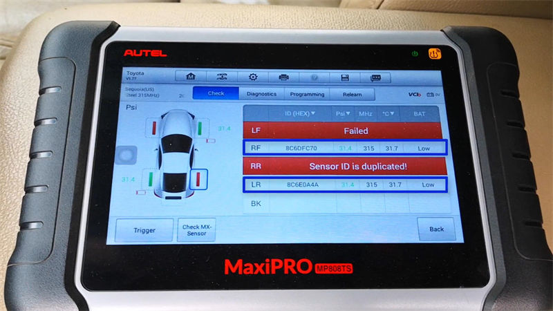 How-to-troubleshoot-the-problem-on-a-2008-Toyota-Sequoia-by-MaxiPRO-MP808TS-6