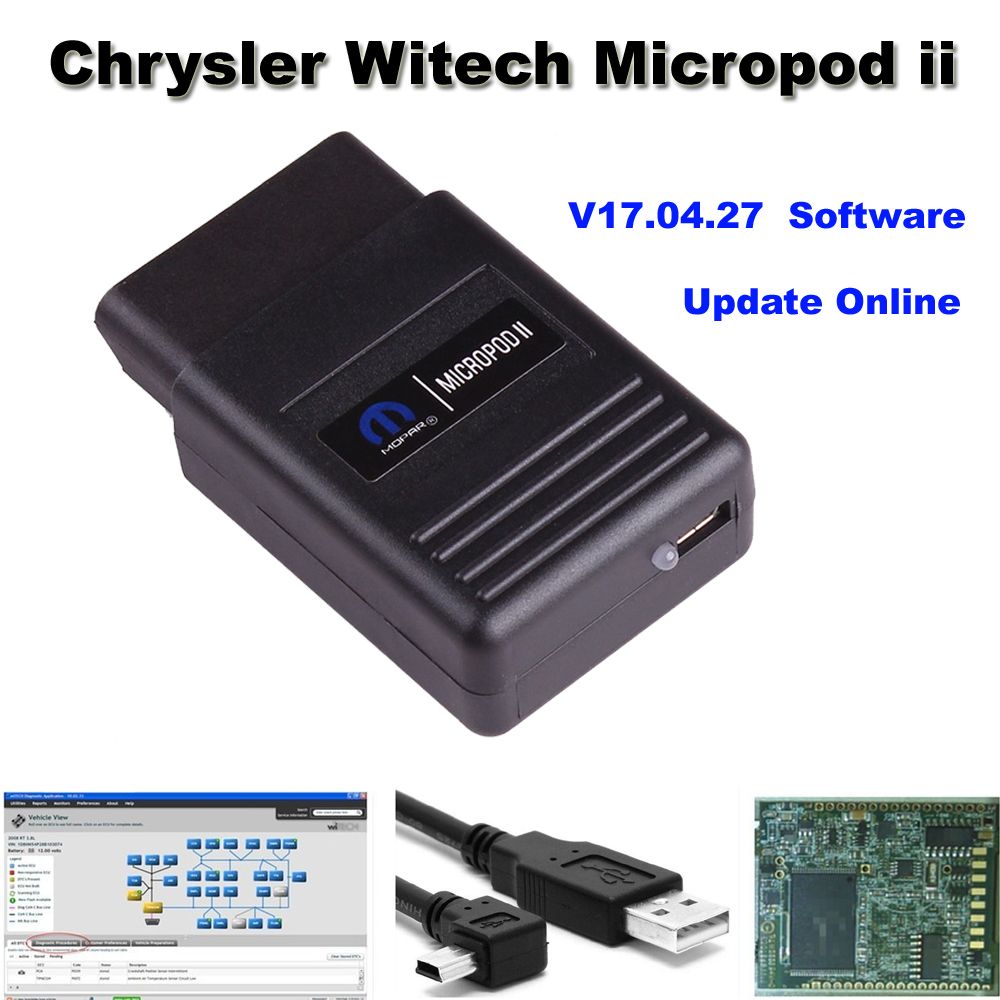 New Chrysler Witech Micropod Ii Vci With V17 04 27 -7