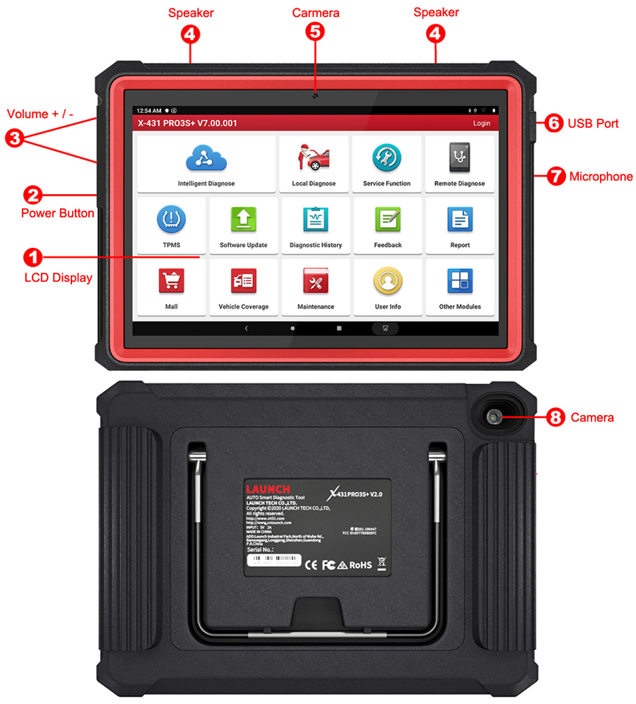 Launch X431 PRO3S+ Android Tablet Scanner with 1 Year Free Update -3