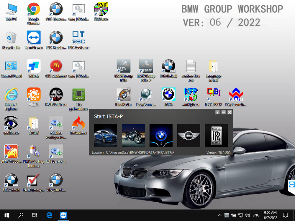 BMW ICOM software ISTA-D ISTA updated to 2022.06-4