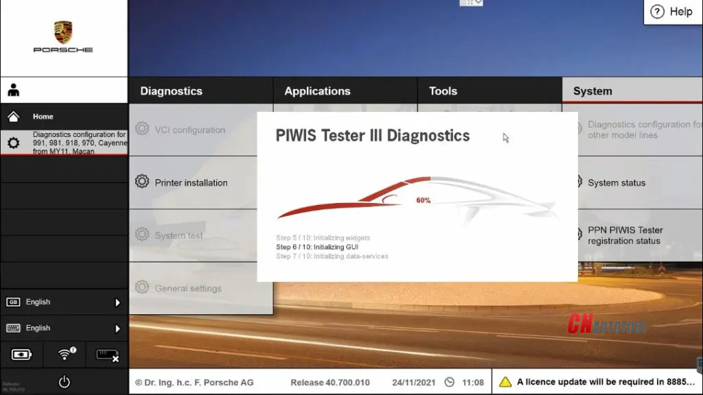 How to set developer mode the Porsche Piwis 3 tester3