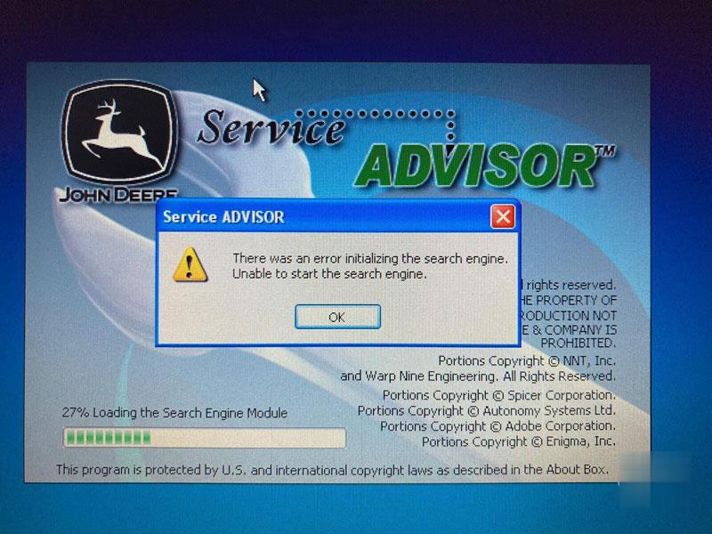 John Deere Service Advisor “Unable to Start Search Engine” Solution- (2)