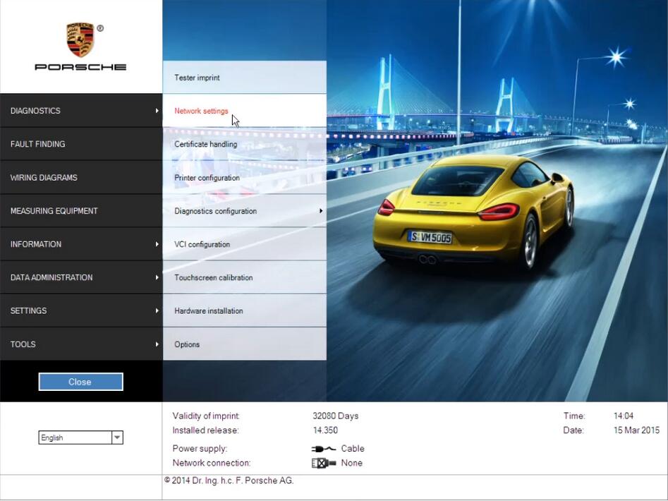 How to set the LAN network for the Porsche PIWIS II -1