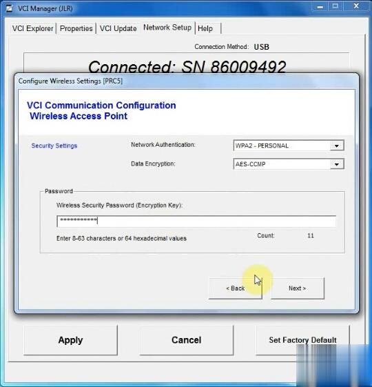 How do I configure WiFi for the original JLR DoIP VCI Setup wireless connection-10 (2)